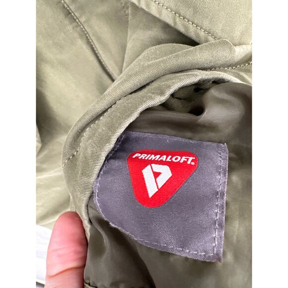 GAP Jacket Coat Womens XS Olive Green Lined Parka Utility Hooded Army Primaloft - Picture 4 of 7